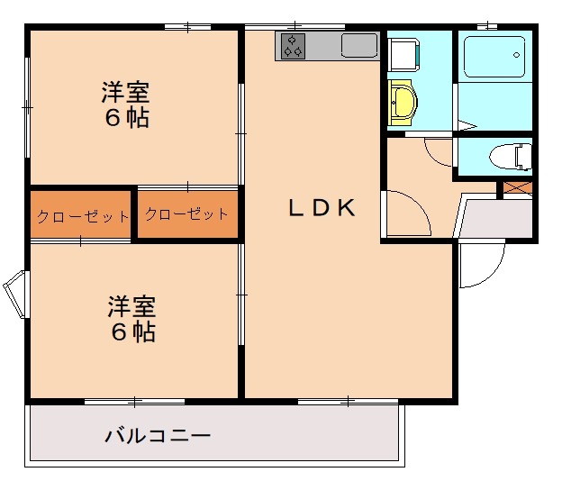 福岡市東区舞松原のアパートの間取り