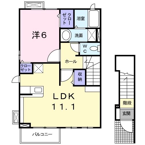 狭山市入間川のアパートの間取り