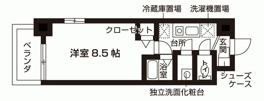 京都市左京区田中東高原町のマンションの間取り