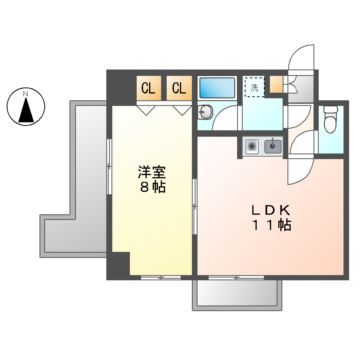 名古屋市北区大曽根のマンションの間取り