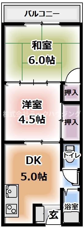 寝屋川市香里西之町のマンションの間取り