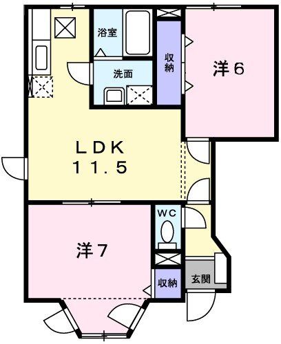 加西市北条町古坂のアパートの間取り