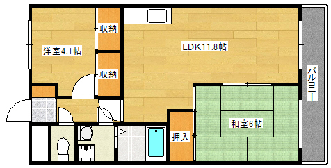 広島市南区西旭町のマンションの間取り