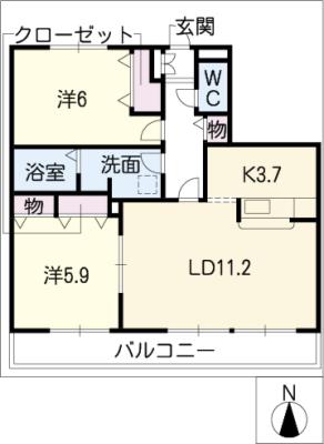 ラ・ジェンヌ　ＷＥＳＴ棟の間取り