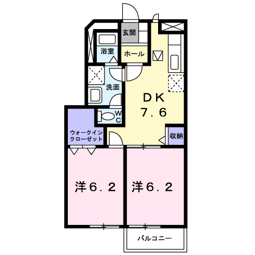 那珂市菅谷のアパートの間取り