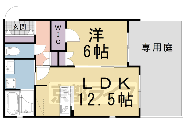 京都市北区大宮西小野堀町のマンションの間取り