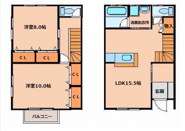 郡山市日和田町のアパートの間取り