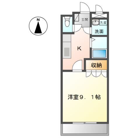 西脇市野村町のアパートの間取り