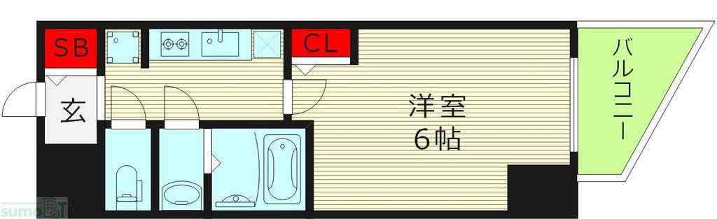 【大阪市福島区玉川のマンションの間取り】