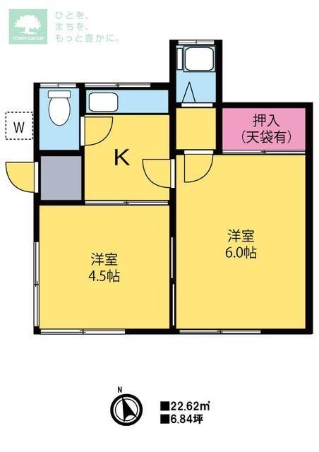 市川市稲荷木のアパートの間取り