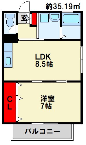 トレゾア湯川新町　A棟の間取り