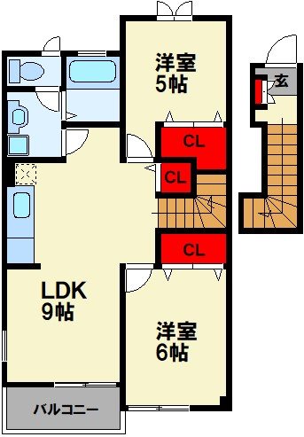 飯塚市鯰田のアパートの間取り