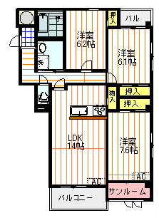 Ｆ．Ｗｅｓｔ　ＢＬＤの間取り