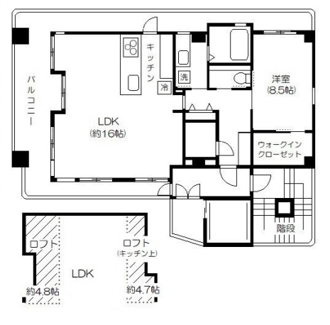 足立区千住東のマンションの間取り