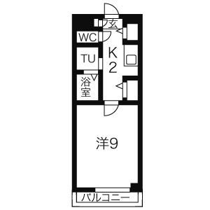 名古屋市北区東味鋺のマンションの間取り