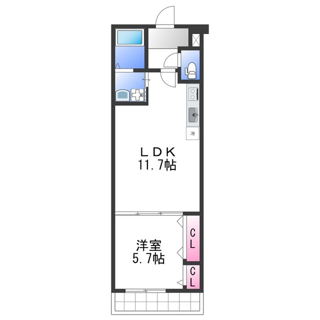 泉佐野市高松東のアパートの間取り