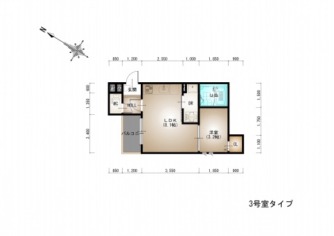 廿日市市本町のアパートの間取り