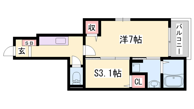 加古郡播磨町南大中のアパートの間取り