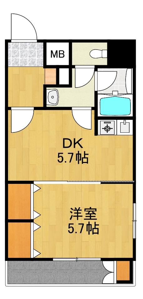 横浜市都筑区茅ケ崎中央のマンションの間取り