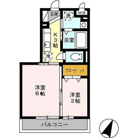 日進市米野木台のアパートの間取り