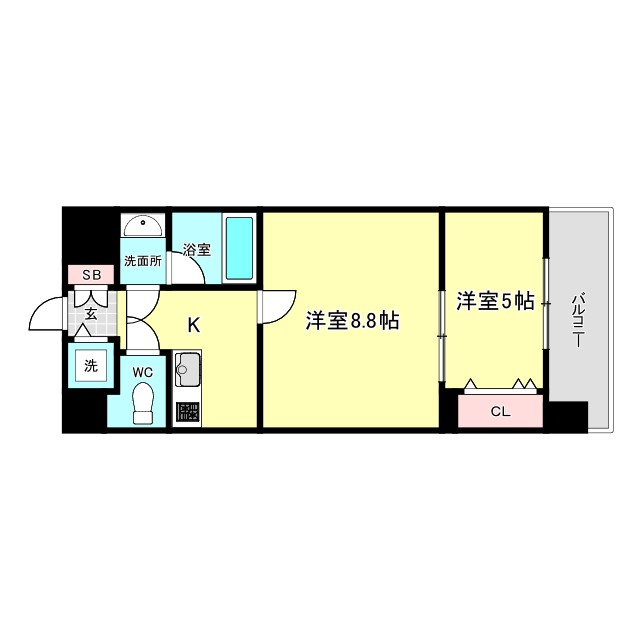 大阪市浪速区浪速東のマンションの間取り