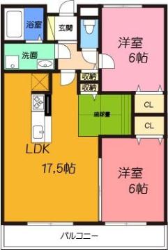 高槻市大冠町のアパートの間取り