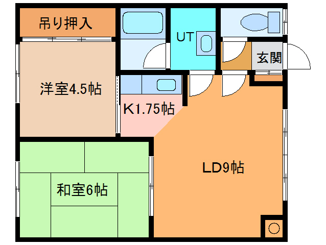 飛田ハイツ B棟の間取り