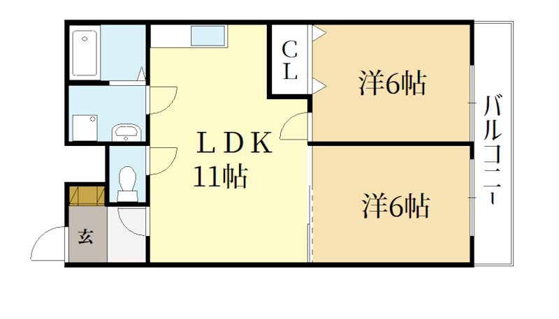 宇治市小倉町のマンションの間取り