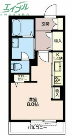 三重郡川越町大字豊田のマンションの間取り