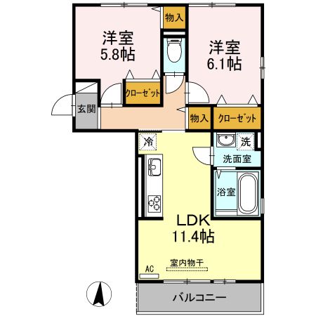 サンライズ豊益　築港町の間取り