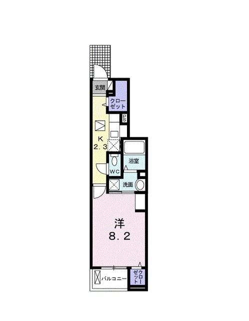 八代市八幡町のアパートの間取り