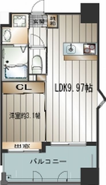 【福岡市博多区銀天町のマンションの間取り】