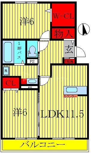 柏市小青田のアパートの間取り