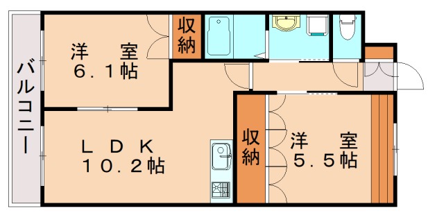 遠賀郡水巻町猪熊のアパートの間取り