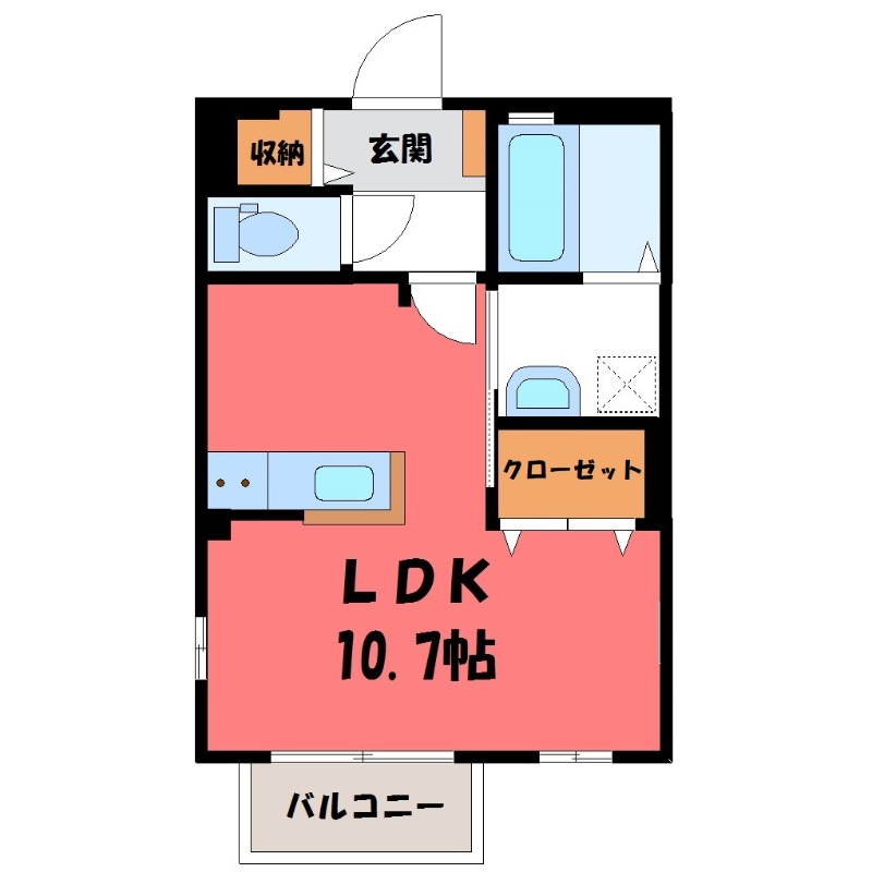 古河市下辺見のアパートの間取り