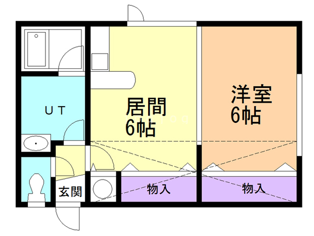 函館市亀田港町のアパートの間取り