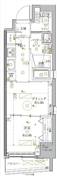 クレイシア秋葉原ラグゼスウィートの間取り