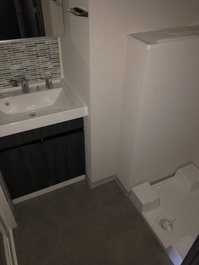 洗面設備　脱衣スペースもあります