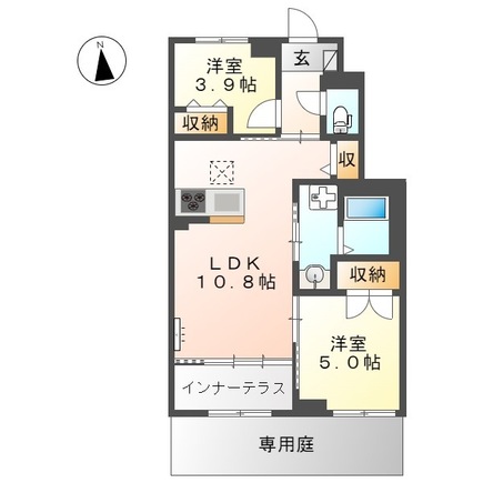 ヴェネチアン 旧東大和市蔵丁目新築アパートの間取り写真