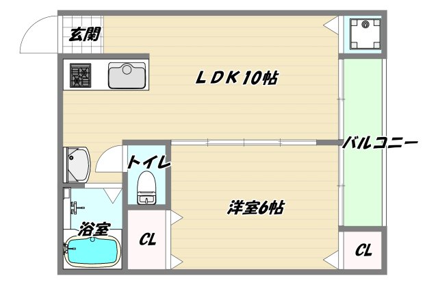 阪急千里線 下新庄駅 徒歩4分 4階建 築41年の間取り写真