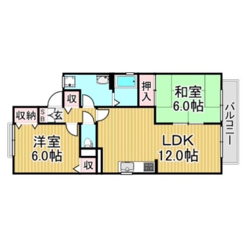 西鉄天神大牟田線 春日原駅 徒歩9分 2階建 築33年の間取り写真