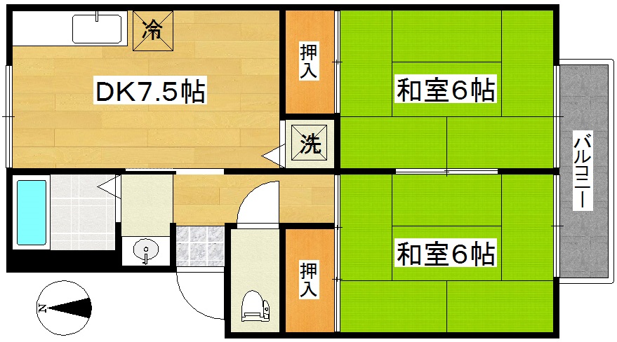 セジュール中倉の間取り