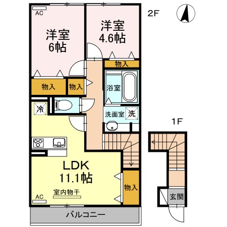 【豊川市御津町広石のアパートの間取り】