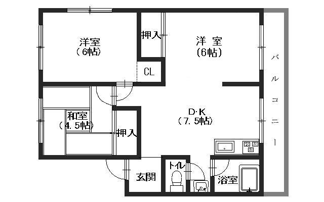 米尾マンションの間取り