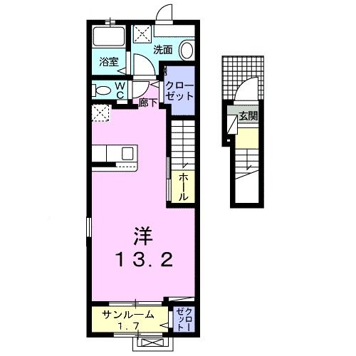 塩竈市松陽台のアパートの間取り