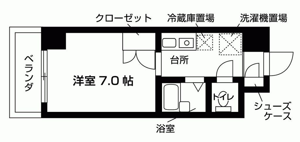 京都市中京区下松屋町のマンションの間取り