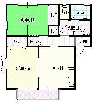 大崎市古川福沼のアパートの間取り