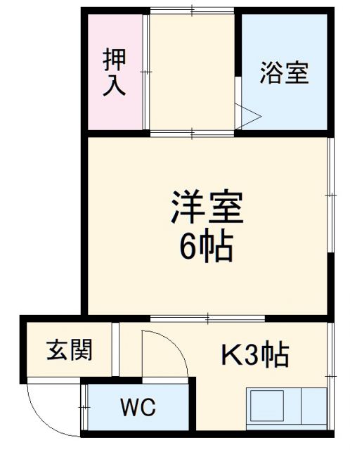 名古屋市南区三条のアパートの間取り