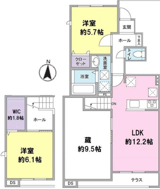 川崎市多摩区長沢のアパートの間取り