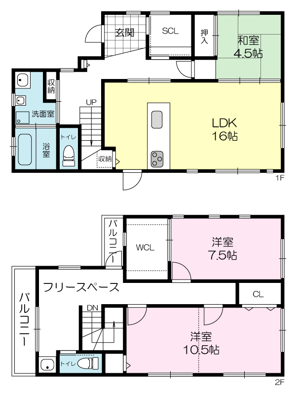 【平岡町つつじ野戸建の間取り】